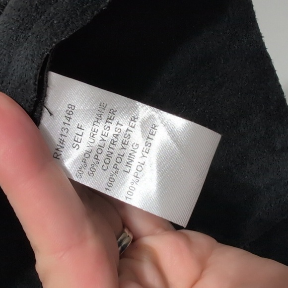 Vici Black Faux Leather and Suede Waterfall Open Jacket Women's Size XS - Picture 8 of 13